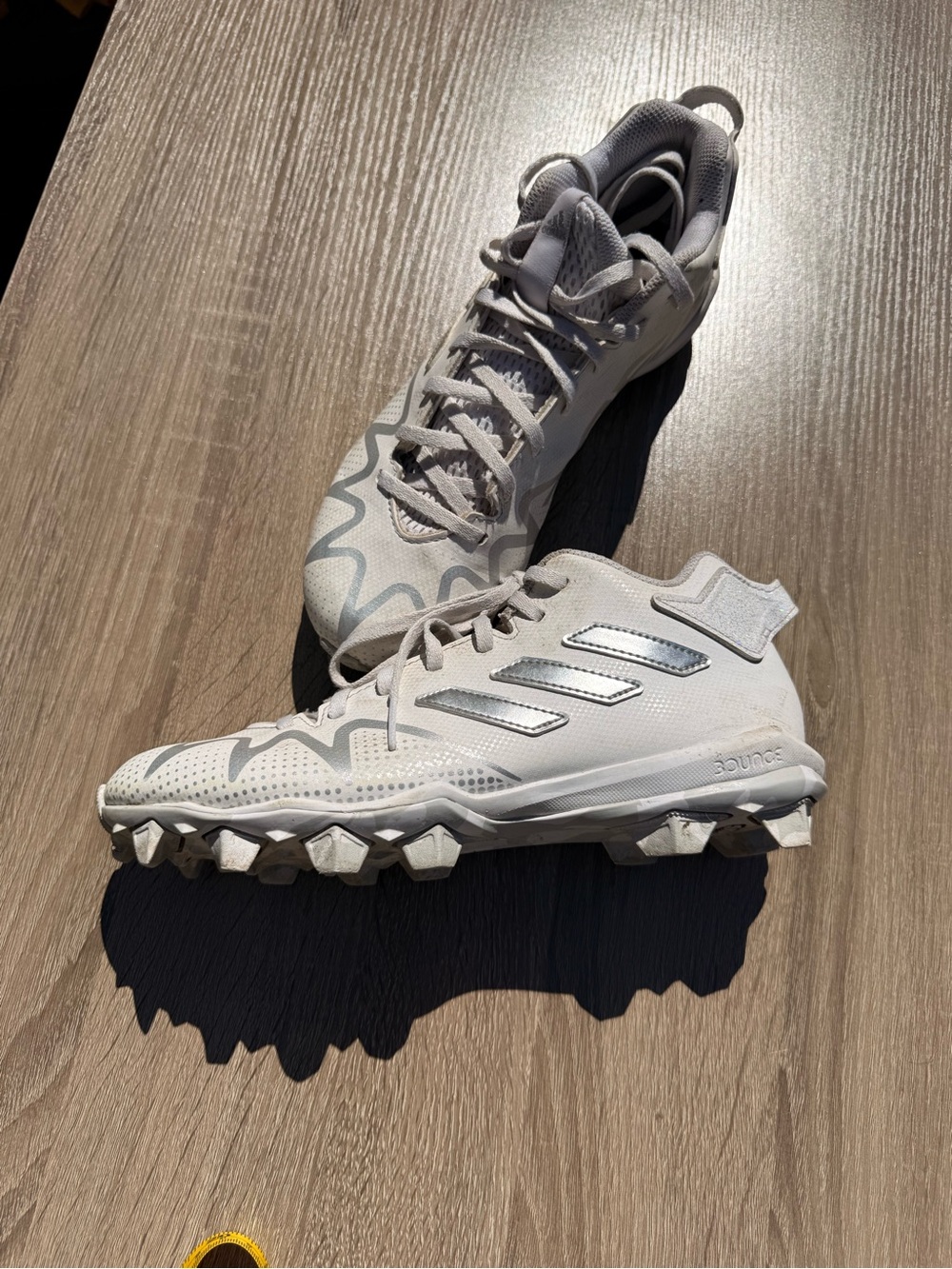 adidas White and Black Mesh Football Cleats